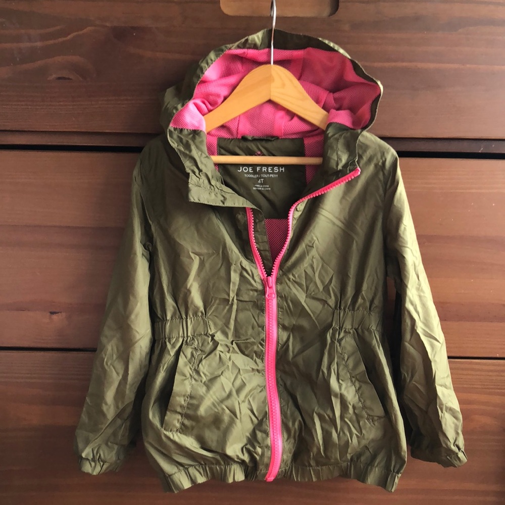 4T  Joe Fresh navy green windbreaker